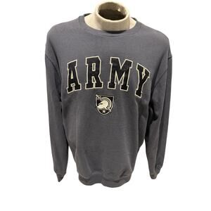 Army Black Knights Football Sweatshirt Large Coliseum Gray Crewneck Pullover